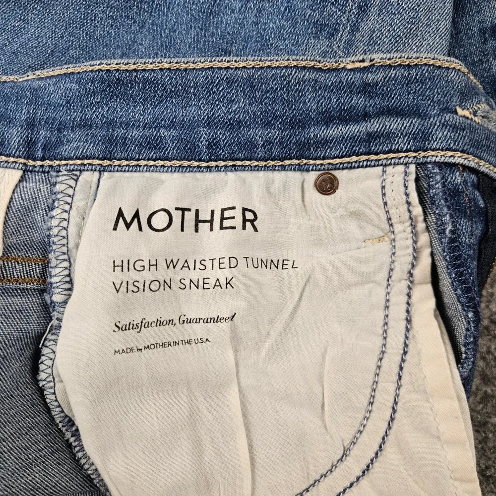 Mother High Waisted Tunnel Vision Sneak Jeans Blue Wide Leg 1338-686 Size 25